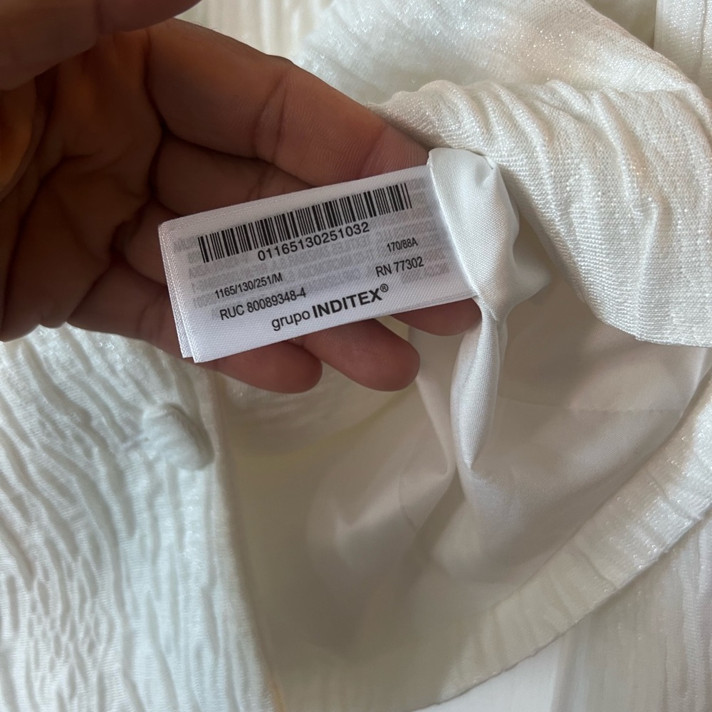 Zara White Textured Women's Blazer - Picture 11 of 12